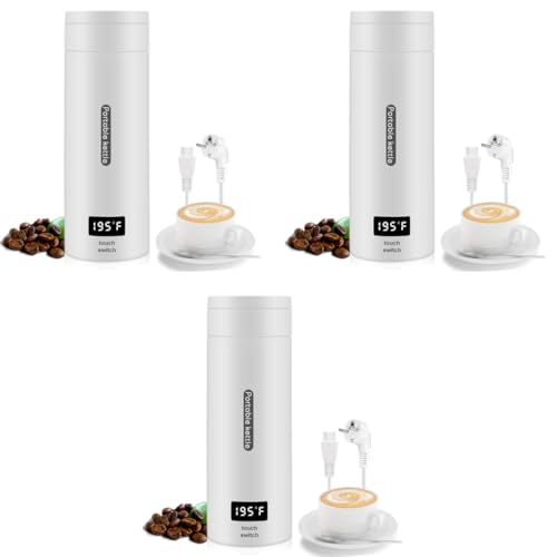 HASTHIP® Electric Kettle 0.4 Litre 300W Portable Water Bottle Hot Tea Mug Multipurpose Food Grade Fast Boil Auto Shut Off Travel LCD Smart Temperature Display 3PCS HASTHIP® Electric Kettle 0.4 Litre 300W Portable Water Bottle Hot Tea Mug Multipurpose Food Grade Fast Boil Auto Shut Off Travel LCD Smart Temperature Display 3PCS